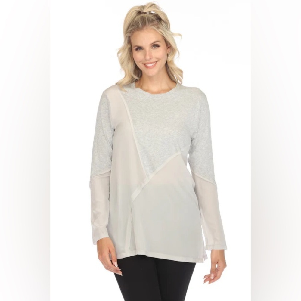 Johnny Was Pete & Greta Libby Mixed Media Top | Silk and Cotton